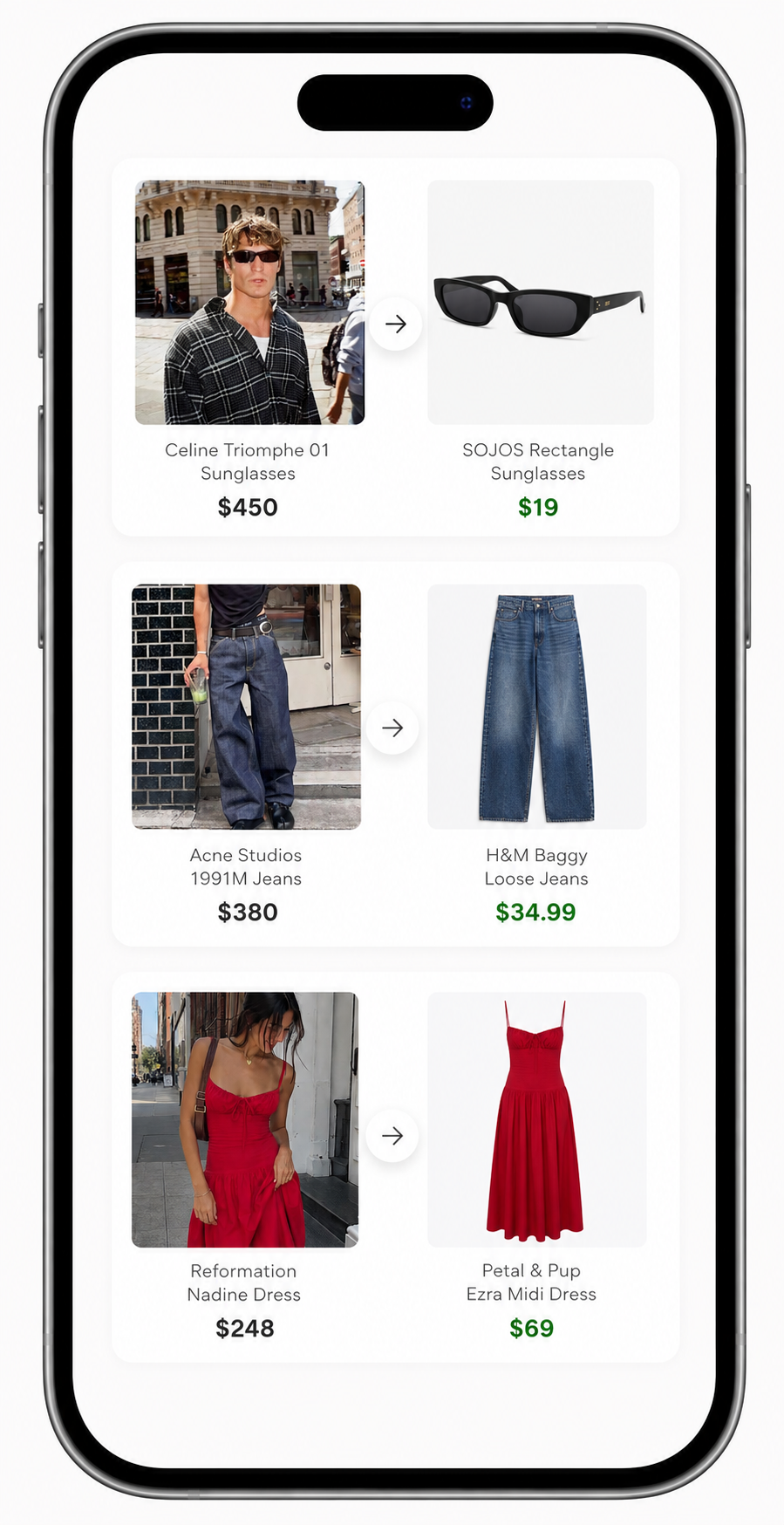 Same style, different price